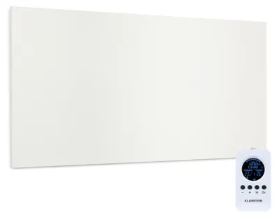 Obrázek produktu pro Klarstein Infračervený ohřívač s termostatem, elektrický ohřívač 720 W, infračervený ohřívač pro montáž na stěnu, IR panel s dálkovým ovládáním a časovačem, plochý ohřívač odolný vůči vlhkosti, nástěnný ohřívač bez tvorby CO2