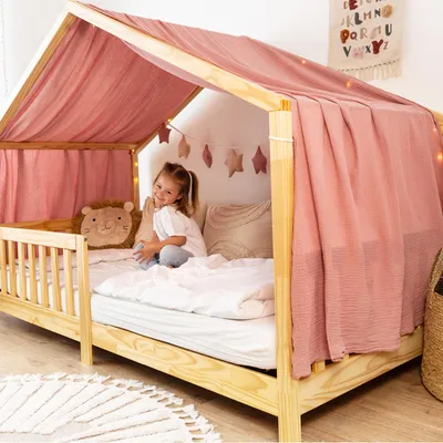 Produktbild von Himmel für Hausbett aus Musselin - Länge 320, 360 oder 420 cm
