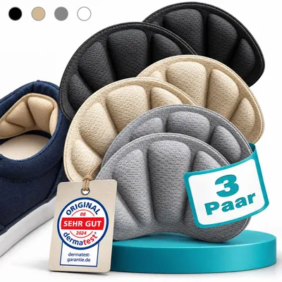 Produktbild von EDELFELD – Unsichtbare Fersenpolster gegen Rutschen & Blasen [3 Paar] – Atmungsaktiver Fersenschutz aus Memory Foam – Schuheinlagen als Fersenhalter