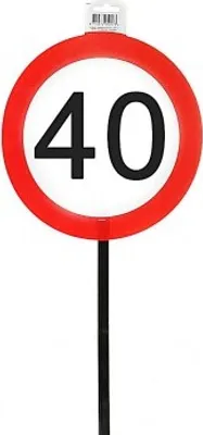 Produktbild von Schild 40 mit Stab zum 40. Geburtstag