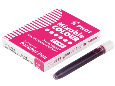 Produktbild von PILOT Parallel Pen Tintenpatronen 6er Set – für Kalligraphie, Farbe Pink
