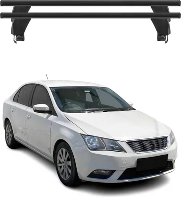 Image de Menabo Barres de toit Transversales pour Seat Toledo 2011-2019 Alu Noir 2x ABE