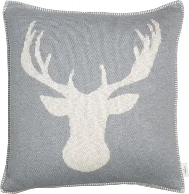 Produktbild von TOM TAILOR Zierkissenhülle KNITTED REINDEER HEAD Grau 45 x 45 cm