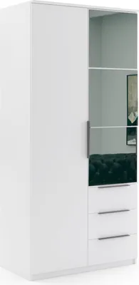 Produktbild von FurMeb24 Schrank FLORENCJA 100X215 cm Kleiderschrank mit Spiegel - Wei