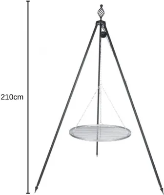 Immagine prodotto di Farmcook E00397 Griglia con griglia in acciaio inossidabile su treppiede OSKAR; griglia in acciaio inossidabile (diametro): 80 cm; altezza: 210 cm