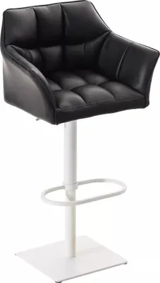 Produktbild von In And OutdoorMatch Barhocker Hershel - Schwarz - Kunstleder - Mit Rückenlehne und Armlehne - Ergonomisch - 1er-Set - Höhenverstellbar - Deluxe