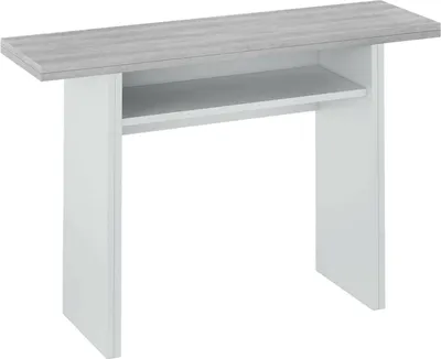 Produktbild von Ausziehbarer Tisch Ddiaz, Ausziehbarer Tisch mit Buchöffnung, Klappbarer Hilfskonsolentisch, 120x35h77 cm, Weiß und Zement