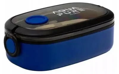 Image de Boîte à déjeuner Aqua Pure + couverts bleu/noir ASTRA - ASTRA papeterie