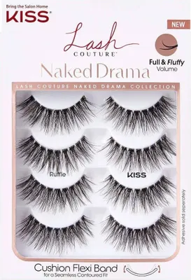 Obrázek produktu pro Kiss | Umělé řasy, pásky na řasy, Ruffle Multi, dlouhé, husté, 4 páry