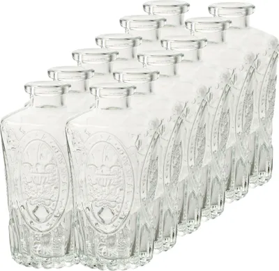 Produktbild von Dana, 12 Stück Tischvasen, Glas, Vintage-Look, gemustert, H 12 cm, Ø 6,5 cm