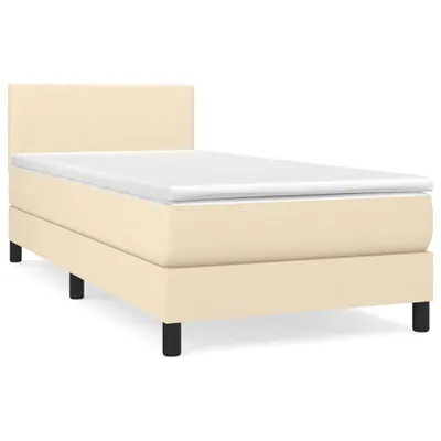 Produktbild von vidaXL Boxspringbett mit Matratze Creme 90x190 cm Stoff