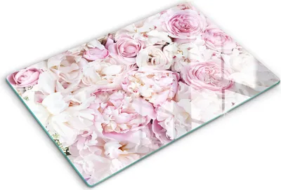 Produktbild von Abdeckung Glas - Küchenabdeckung - 80x52 cm - Abdeckplatte -Pfingstrosenstrauß