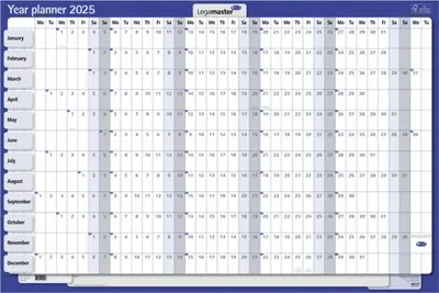 Produktbild von Jahresplaner 2025 – horizontal laminiert 90 x 60 cm