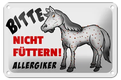Produktbild von Blechschild Hinweis 18x12cm Bitte nicht füttern Pferd