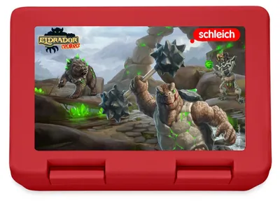 Produktbild von Spreadshirt Schleich Eldrador Creatures Steinwelt Brotdose Lunchbox, One size, Rot