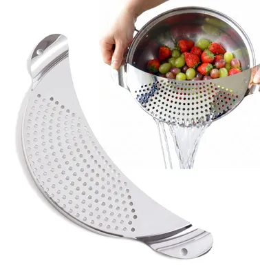 Halbmond-Siebplatte aus Edelstahl für Pfannen bis 26 cm
