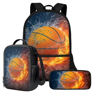 Obrázok produktu pre Ruksak 3 v 1 pre deti s obedom a peračníkom, s motívom basketbalu