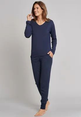 Produktbild von SCHIESSER Damen Jerseyhose extra lang - nachtblau - Größe 68