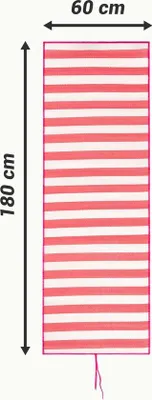 Produktbild von Famanu Strandmatte 60 x 180 cm - Praktische, faltbare Decke in Rot-Weiß gestreift