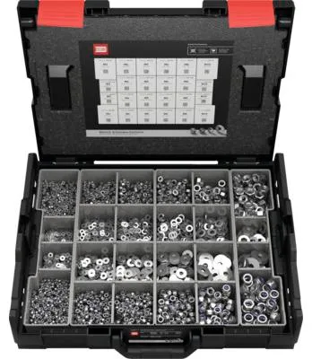 Produktbild von INBUS® L-BOXX Sortiment Muttern und Scheiben Edelstahl A2 6590-tlg