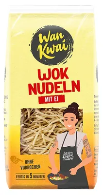 Produktbild von Wan Kwai Wok asiatische Nudeln mit Ei ohne vorkochen fertig 250g