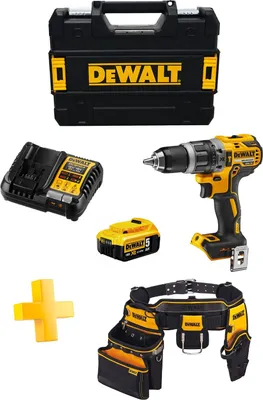 Immagine prodotto di Trapano a percussione DeWALT DCD796P1T (1 x 5,0 Ah + DCB1104 + TSTAK II) + cintura portautensili DeWALT DWST1-75552
