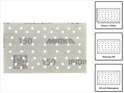 Produktbild von Mirka IRIDIUM Schleifstreifen Grip 81x133mm K150, 100 Stk. ( 246B109915 )