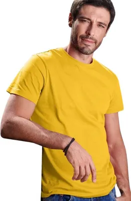 Produktbild von Herren-Baumwoll-T-Shirt, einfarbig, 100% Baumwolle, 160 g/m2, Farbe gelb, Größe XS