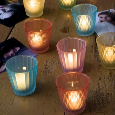 Produktbild von Teelichtglas 3er Set "LUMIÉRE" | Windlicht Kerzenglas MATT HELLGRÜN