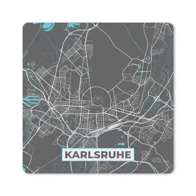 Produktbild von MuchoWow® Mauspad Mousepad Stadtplan - Karlsruhe - Deutschland - Karte 30x30 cm - Mousepads - Maus Mat - Pad - Mausunterlage - Gaming