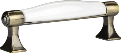 Produktbild von SOTECH Möbelgriff MARIE BA 96 mm Antik-Messing-Weiß Porzellangriff