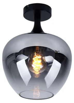 Produktbild von LED Deckenlampe schwarz, Glas rauch, D 24 cm