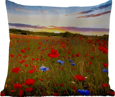 Produktbild von MuchoWow® Outdoor Kissen - Blumen - Sonnenuntergang - Farben - 45x45 cm - Wetterfest - Lounge Kissen - Fotokissen - Dekoratives Kissen