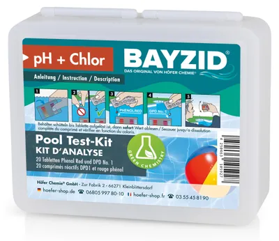 Produktbild von Test-Kit zur optimalen Messung des Chlorgehalts und pH-Werts