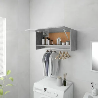 Produktbild von Kleiderschrank mit viel Stauraum - Betongrau - Holzmaterial - 70 x 325 x 35 cm
