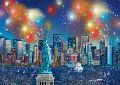 Produktbild von SCHMIDT Puzzle Freiheitsstatue mit Feuerwerk 1000 Teile
