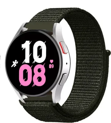 Produktbild von Strap-it Samsung Galaxy Watch 5 - 44mm Nylonarmband (Dunkelgrün)