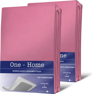Two pink packaged fitted sheets are shown against a white background.