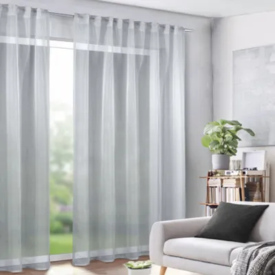Produktbild von Fertigschal verdeckte Schlaufen "Sylvia" - Farbe: Silber Größe (HxB): 245x135cm