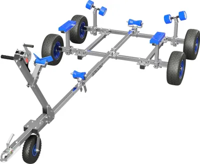 Image de Chariot de mise à l'eau remorque à main remorque portuaire remorque pour bateau chariot de bateau SUPROD XTR-L360R-W1-TA, Ø 420 mm