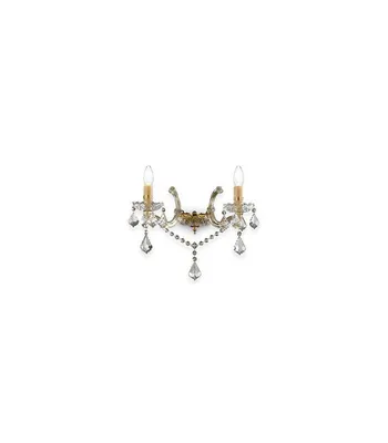 Produktbild von Florian Metall-Kristall Gold 2 Lichter E14 Klassische Wandleuchte