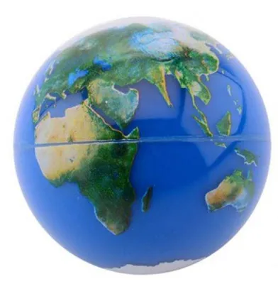 Immagine prodotto di palla gonfiabile World con glitter junior 6,5 cm gomma blu