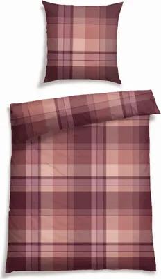 Produktbild von Schiesser Bettwäscheset Spike | Feinbiber | 2-teilig | 135x200 cm | kariert | Rot