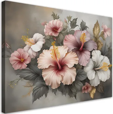 Produktbild von Leinwandbild Rosa Blume Natur 60x40 Feeby Grau bild für die wand bereit zum aufhängen