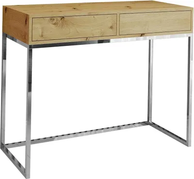 Produktbild von BETTSO Frisiertisch im Loft-Stil CUBIC 80 auf einem Chromgestell Eiche wotan