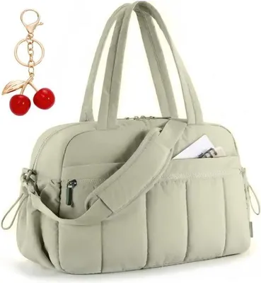 Produktbild von Sporttas für Damen, große Fitness-Tasche mit Kirschanhänger (Geschenk), wasserdichte Weekender-Reisetasche für Fitnessstudio, Schwimmen und Reisen