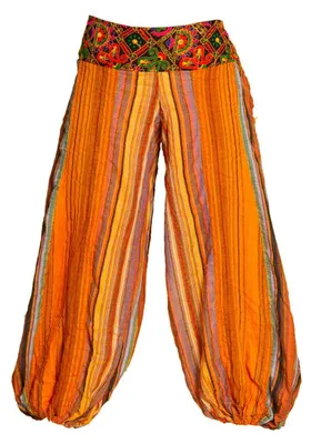 Imagen del producto de Elzusha - Pantalones tipo harem de algodón suave, hechos a mano y cómodos