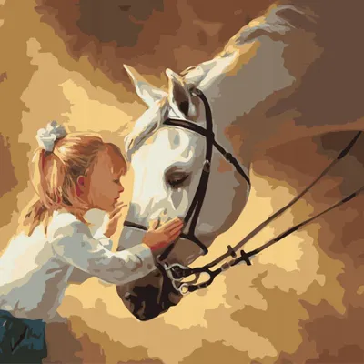 Immagine prodotto di Dipingere per numeri: cavallo con una ragazza