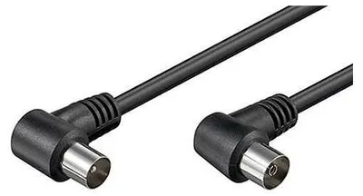 Image de Kabel anténní 75 Ohm, IEC169-2, M-F, 2,5m, lomený na obou koncích 90° , černý