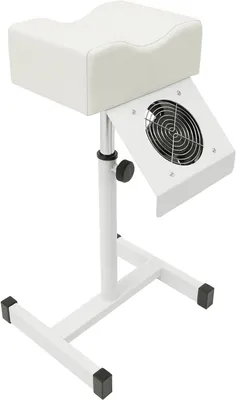 Productafbeelding van Pedicure Kruk - Voetensteun Salon - Voetverzorging Thuis - Geïntegreerde Stofafzuiging - 48-68 cm Verstelbaar - Wit